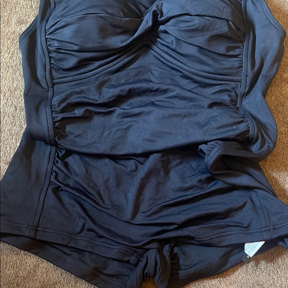 Seafolly Midnight Black Ruched One Piece Swimsuit